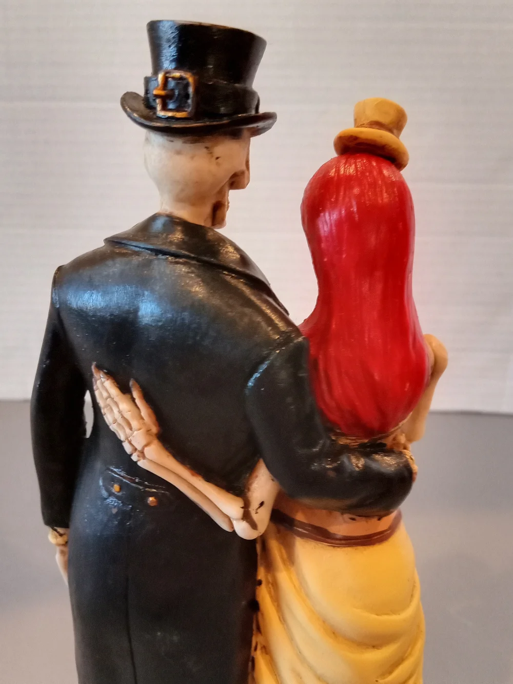 Love Never Dies Socialite Steampunk Skeleton Couple Wedding Figureine
